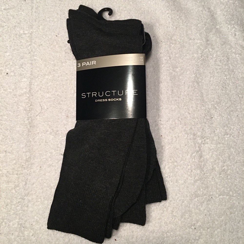 NWT 3 pairs of Structure Brand Gray Dress Socks